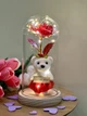 Ночник Аккумуляторная хрустальная роза в колбе с мишкой и сердечком I love you красная А-7 ночное освещение, детское освещение, лампа ночная, ночной светильник - изображение 6
