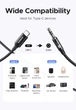 Кабель Ugreen CM450 стерео аудиокабель 3,5 мм мини-джек to USB Type C для планшета, телефона, адаптер автомобильный, вспомогательный шнур для iPad 2м Black (55735) - изображение 2