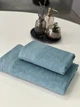 Комплект махровых полотенец Легкий Бриз от Ideal Textile 70х140 и 50х90 см 450 г\м2 лазурный - изображение 3