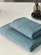 Комплект махровых полотенец Легкий Бриз от Ideal Textile 70х140 и 50х90 см 450 г\м2 лазурный - изображение 6