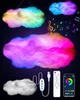 LED світильник підвісний нічник 3D "Хмара", з RGB підсвічуванням та пультом управління, музичною синхронізацією, таймер відключення, легка установка, білий - зображення 3