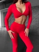 Спортивный комплект «Brazilian» (рашгард с чашками и леггинсы с пуш-ап эффектом), красного цвета, размер S - изображение 5