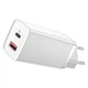 Сетевое зарядное устройство блочок адаптер для телефона Baseus GaN2 Lite Quick Charger 65W (1 Type-C + 1 USB) Белый - изображение 1