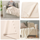 Мягкий однотонный плед IKEA THORGUN 120x160 см бежевое (кремовое) флисовое тёплое покрывало 805.127.99 - изображение 2