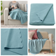 Мягкий однотонный плед IKEA THORGUN 120x160 см голубое флисовое тёплое покрывало 405.134.61 - изображение 2