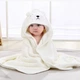 Детское полотенце уголок с капюшоном Baby Towel Мишка 80x80 см белое для купания младенцев, мальчика, девочки - изображение 1