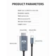 Кабель 4K 60Hz Type-C to HDMI 2m, метал, нейлон, чорний з сірим - изображение 2