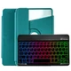 Чохол із Bluetooth - клавіатурою Glass Magnet Flip Cover 360 для Xiaomi Pad 6S Pro з RGB підсвідкою green - зображення 1