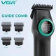 Аккумуляторный триммер для стрижки бороды и усов с USB и LED-дисплеем VGR V-977 Pro Черный + Масло - изображение 4