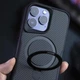 TPU+PC чехол Epik Metal Buttons with Magnetic Safe Carbon Ring для Apple iPhone 14 Pro (6.1") Черный - изображение 3