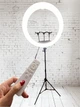 Кольцевая LED лампа 45 см на штативе (2,1м) сенсорная, 3 режима света + 3 держателя для телефона, лампа блогера, Лед лампа - изображение 8