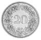 Монета Швейцария 20 раппен 1926 F-VF - изображение 2