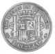 Монета Испания 2 песеты 1870 Серебро F-VF Временное правительство (1869 - 1874) (Ag 835, 10 грамм) - изображение 2
