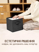 Органайзер для хранения вещей белья одежды книг мелочей в шкаф UnA набор 3 шт коробка кофр для ванной комнаты детских вещей черный (123.0032) - изображение 8