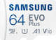 Карта памяти Samsung EVO Plus 2024 microSDXC 64GB Class 10 UHS-I U1 V10 A1 + SD адаптер (MB-MC64SA/EU) - изображение 1