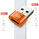 Перехідник адаптер USB 3.0 - Type-C M/F 10Gbps 10A Short Metal Orange (48822) - зображення 7