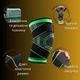 Наколінник компресійний спортивний для суглобів Knee Support, еластичний бандаж для стабілізації та підтримки колінного суглоба при травмах та спорті, ортопедичний фіксатор розмір XXXL Сірий із зеленим KNS-01-XXXL - зображення 2