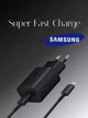 Швидка зарядка 25W для Samsung Galaxy Super Fast Charging PD type-C Power Adapter EP-TA800-25, з кабелем 1метр, зарядний пристрій чорний - изображение 3