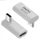 Переходник адаптер 90° USB Type-C M/F (USB4.0/40Gbps/140W/8K) Metal White S4 (48814) - изображение 1