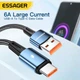 Кабель Essager USB to Type-C, 120W 6A, 2м, 480 Мбіт/с, передача даних / зарядка, підвищеної міцності, чорний - зображення 4