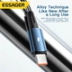 Кабель Essager USB to Type-C, 120W 6A, 2м, 480 Мбіт/с, передача даних / зарядка, підвищеної міцності, чорний - зображення 6