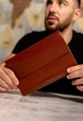 Блокнот софт-бук лаконичный из кожи на магнитных кнопках светло-коричневый(BB_30002365) - изображение 1