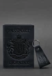 Подарочный набор кожаных аксессуаров с украинской символикой темно-синий (A-027525) - изображение 6