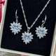 Набор украшений серьги и колье "Сердечки Цирконий в серебре" Fashion Jewelry в сувенирной коробочке (12750) - изображение 3