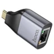 Адаптер Hoco Type-C to Ethernet RJ45 інтернет перехідник 100 Mbps Metal Gray (UA35TC_100) - зображення 4