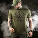 Потоотводная футболка Oblivion Tactical с принтом Defensive олива размер L - изображение 1
