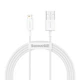 Кабель Baseus Superior Series Fast Charging Data Cable USB to iP 2.4A 1.5m White (CALYS-B02) - изображение 1