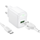 Сетевое зарядное устройство с кабелем BOROFONE BAS42A Potential single-port QC3.0 charger set(Type-C) 18W White 6941991113802 - изображение 3