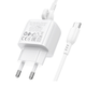 Сетевое зарядное устройство с кабелем BOROFONE BAS42A Potential single-port QC3.0 charger set(Type-C) 18W White 6941991113802 - изображение 7