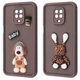 Чохол мультяшний з фігурками VVave Pretty Things Case для Xiaomi Redmi Note 9S/Note 9 Pro brown/fluffy white - зображення 2