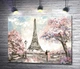 Картина Вид на Эйфелевую башню (Eiffel tower) с цветущей весенней набережной 60x47 см Модуль №1 (002266) - изображение 1