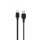 Дата-кабель USB XO NB103 2.1A Quick Charge Lightning 1m black - зображення 1