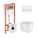 Готове рішення Qtap для ванної кімнати: підвісний унітаз Tern Ultra Quiet 525x345x360 + комплект інсталяції Nest 4 в 1 (лінійна клавіша White) - изображение 1