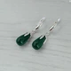 Серьги Hand Made женские с подвесками каплями из натурального малахита зеленого цвета - изображение 3