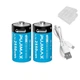 Акумуляторні батареї CR123A з USB TYPE-C 2550mWh 3.7V (2 шт + кабель + кейс), Синій (152960-2) - зображення 1