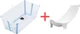 Набор Stokke Flexi Bath Ванночка складная Голубая + Адаптер для новонародженого Newborn (531913_542800) - изображение 1