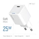 Сетевое зарядное устройство ColorWay GaN Mini 25W PD Port PPS USB-C White (CW-CHS052PD-WT) - изображение 7