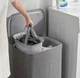 Раздельная корзина для белья HomePlus TOTA, 90 л, Cерая - изображение 4