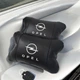 Набор автомобильных подушек 2 шт для Opel, натуральная кожа, стильные черные подголовники - изображение 6