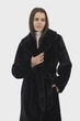 Екошуба жіноча casual з поясом, англійський комір, бежевий, чорний Bella Bicchi (чорний, 46), 43822, 24624 - изображение 2
