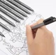 Набір швидковисихаючих лайнерів для малювання та графіки Pigment Liner водостійкі чорні лінери / маркери для деталізації та скетчінгу (0.05, 0.1, 0.2, 0.3, 0.4, 0.5, 0.6, 0.8, BR), 9 шт, сріблястий (104497010) - зображення 2