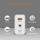 Зарядний пристрій GaN 65W USB-A (QC3.0) USB-C (PD3.0) + кабель USB-C 65W White - зображення 2
