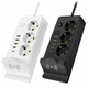 Мережевий фільтр-подовжувач з бездротовою зарядкою, 3 розетками, 4 USB, 1 Type-C трійник переноска Білий 3м - зображення 6