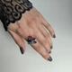 Срібна каблучка з натуральним сапфіром 1.917ct, смарагдом, рубіном, вага виробу 4,3 гр (2182405) - зображення 7