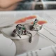 Срібні сережки з натуральним сапфіром 4.05ct, смарагдом рубіном (2182412) - зображення 5