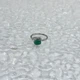 Серебряное кольцо с натуральным изумрудом, фианитами, вес изделия 2,09 гр (2172383) - изображение 7